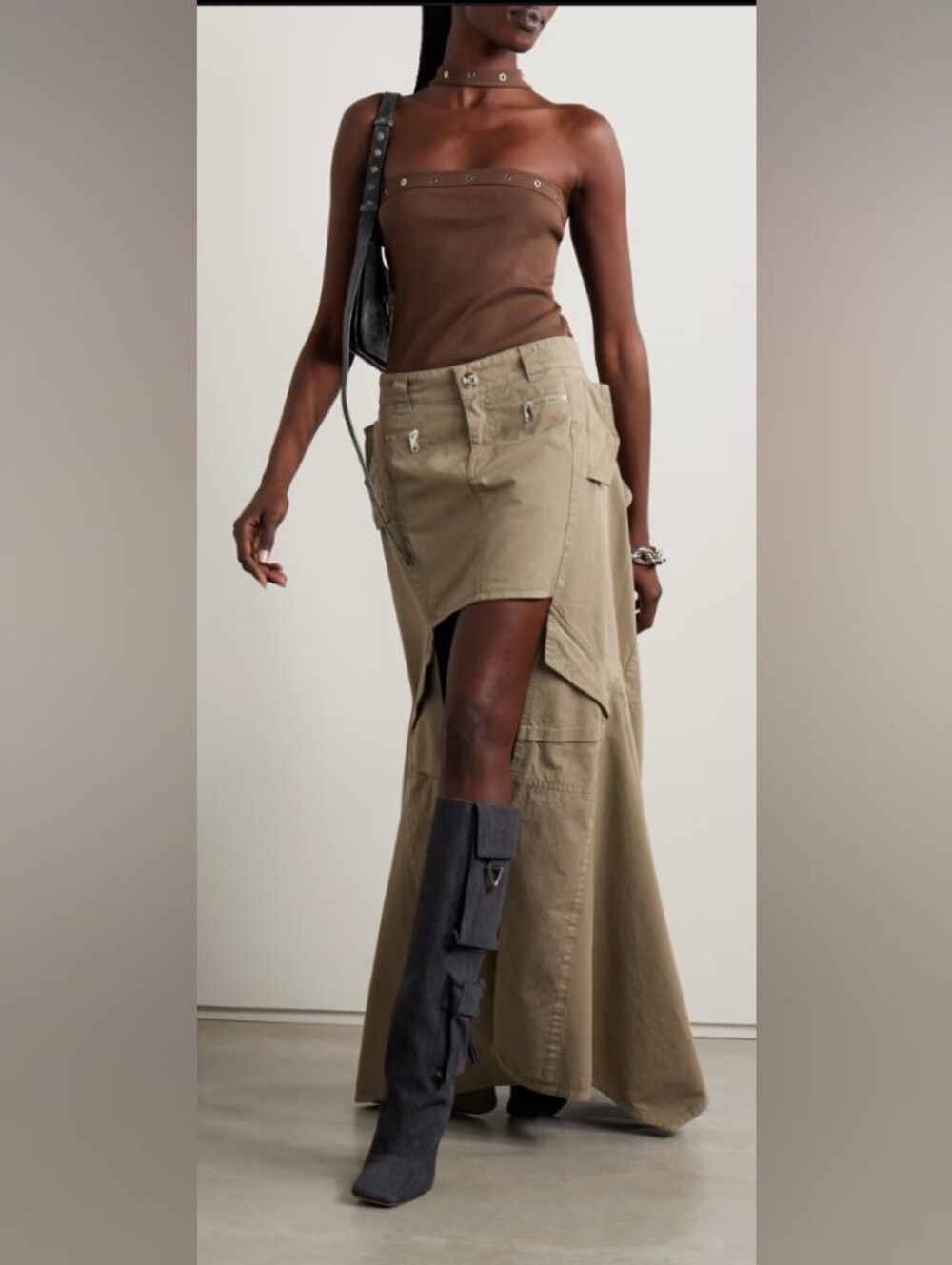 The Attico Grommet Ribbed Halter Top.